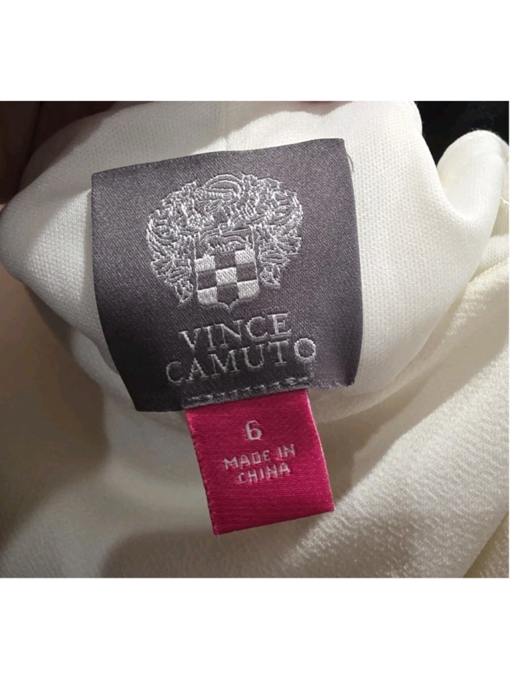 Vince Camuto One Shoulder Off White Bodycon Dress Sz 6 NWT Long Sleeve Midi Read - Picture 11 of 11